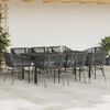 vidaXL 9 Piece Garden Dining Set with Cushions Black Poly Rattan Glass