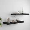 vidaXL Floating Wall Shelves 2 pcs Black 60x23.5x3.8 cm MDF