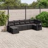 vidaXL 7 Piece Garden Sofa Set with Cushions Black Poly Rattan