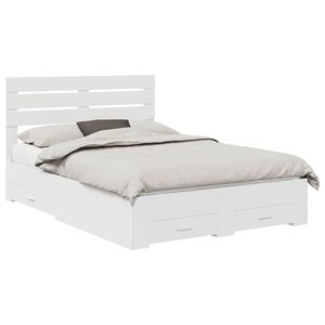 vidaXL Bed Frame with Drawer with Headboard Manual Engineered Wood