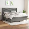 vidaXL Box Spring Bed with Mattress Dark Grey 153x203 cm Queen Size Fabric