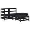 vidaXL 4 Piece Garden Lounge Set with Cushions Black Solid Wood