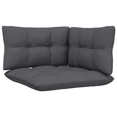 vidaXL Garden Corner Sofa with Cushions Black Solid Pinewood