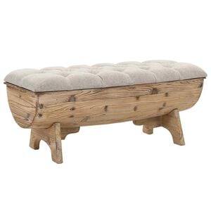vidaXL Storage Bench 103x51x44 cm Solid Wood and Fabric
