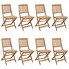 vidaXL Folding Chairs 8 pcs with Cushions Solid Acacia Wood