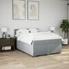 vidaXL Box Spring Bed with Mattress Dark Grey Queen Fabric