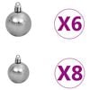 vidaXL Artificial Pre-lit Christmas Tree with Ball Set Silver 180 cm PET