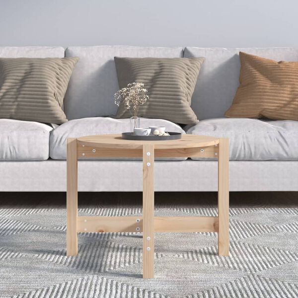 vidaXL Coffee Table &Oslash; 62.5x45 cm Solid Wood Pine