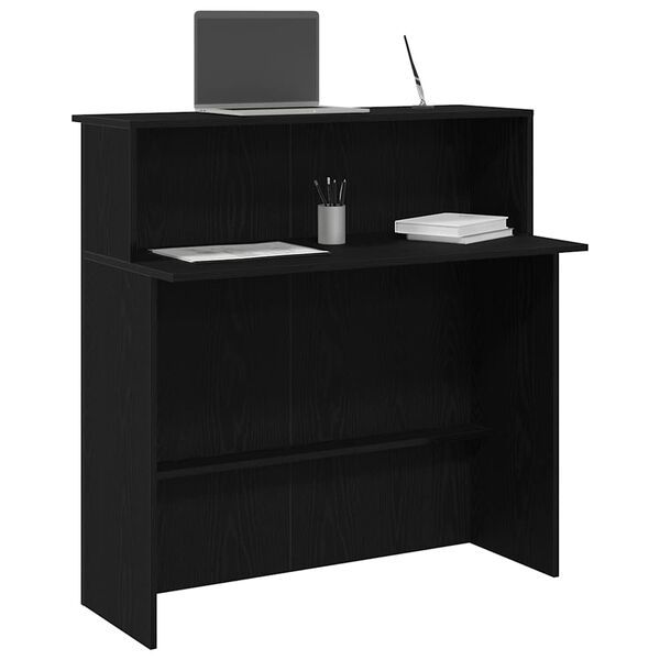 vidaXL Reception Desk Black 100x50x103.5 cm Engineered Wood