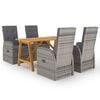 vidaXL 5 Piece Garden Dining Set Grey