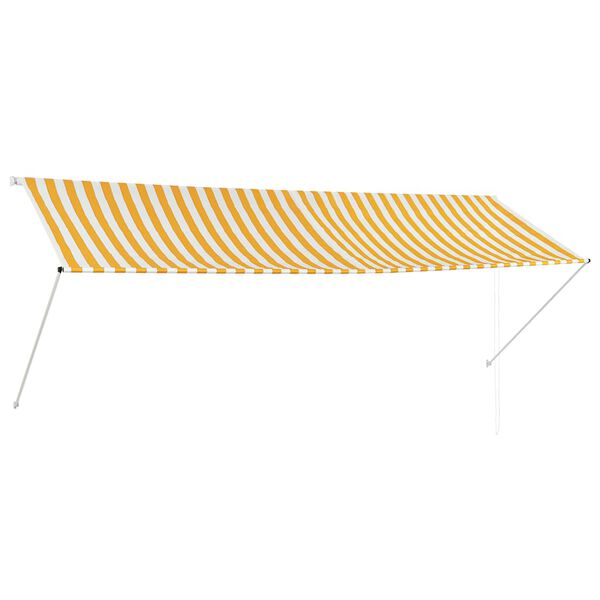 vidaXL Retractable Awning 350x150 cm Yellow and White