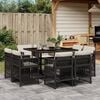 vidaXL 13 Piece Garden Dining Set with Cushions Light Grey Poly Rattan