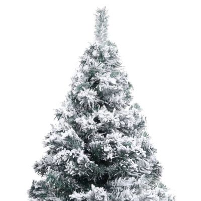 vidaXL Artificial Pre-lit Christmas Tree with Flocked Snow Green 150 cm