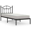 vidaXL Metal Bed Frame without Mattress with Headboard Black 90x190cm