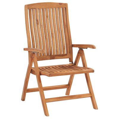 vidaXL Reclining Garden Chairs with Cushions 8 pcs Solid Teak Wood