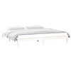 vidaXL LED Bed Frame without Mattress White 135x190 cm Double Double Solid Wood