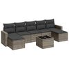 vidaXL 8 Piece Garden Sofa Set with Cushions Grey Poly Rattan
