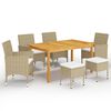 vidaXL 7 Piece Garden Dining Set Beige