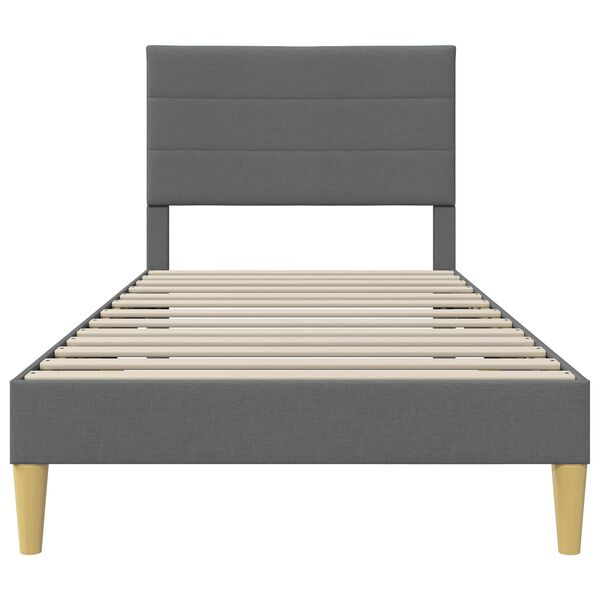 vidaXL Bed Frame with Headboard Dark Grey 90 x 190 cm Fabric