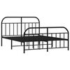 vidaXL Metal Bed Frame without Mattress with Footboard Black 135x190cm