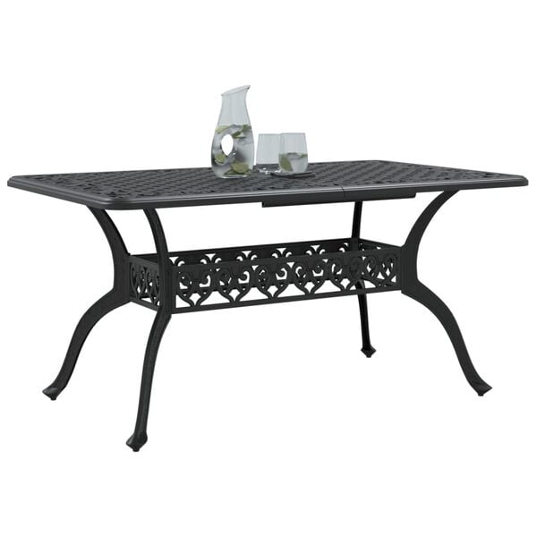 vidaXL Garden Table Black 150x90x72 cm Cast Aluminium