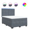 vidaXL Box Spring Bed with Mattress Dark Grey Double Velvet