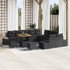 vidaXL Garden Sofa Set with Cushion 13 pcs Black Poly Rattan