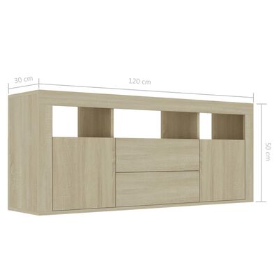vidaXL TV Cabinet Sonoma Oak 120x30x50 cm Chipboard