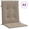 vidaXL Garden chair cushions 2 pcs Taupe 100 x 50 x 3 cm