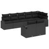 vidaXL Garden Sofa Set 8 pcs Black Poly Rattan