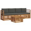 vidaXL Outdoor Sofa Set 5 pcs Natural and Anthracite Solid Acacia Wood