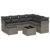 vidaXL 8 Piece Garden Sofa Set with Cushions Grey Poly Rattan