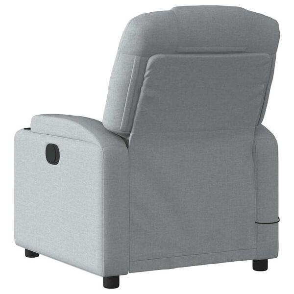 vidaXL Massage Recliner Chair Light Grey Fabric