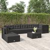 vidaXL 8 Piece Garden Lounge Set with Cushions Black Poly Rattan