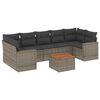 vidaXL 8 Piece Garden Sofa Set with Cushions Grey Poly Rattan