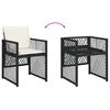 vidaXL 7 Piece Garden Dining Set with Cushions Black Poly Rattan