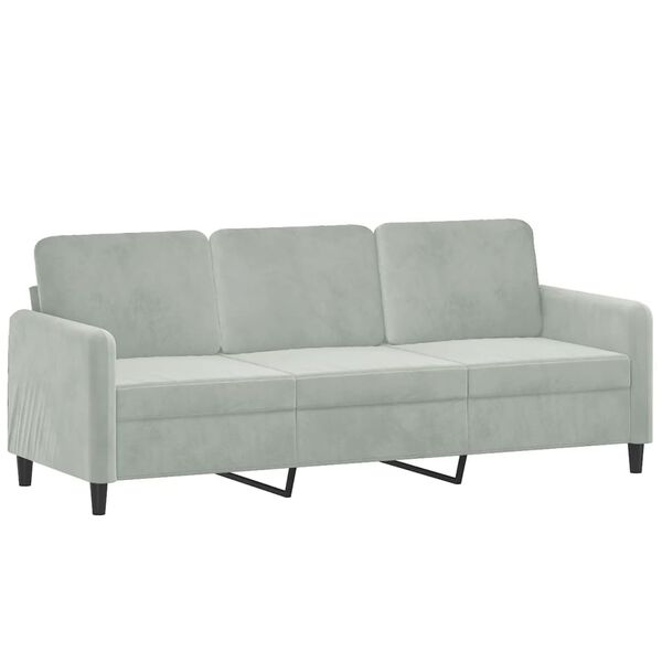 vidaXL 2 Piece Sofa Set Light Grey Velvet