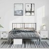 vidaXL Metal Bed Frame without Mattress with Headboard Black 135x190cm