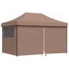 vidaXL Foldable Party Tent Pop-Up with 4 Sidewalls Brown