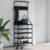 vidaXL Clothes Rack with Shoe Storage Black 70x34x184 cm