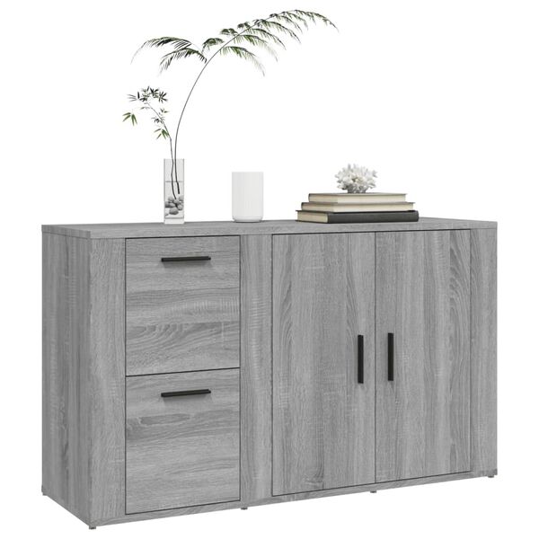 vidaXL Sideboard Grey Sonoma 100x33x59.5 cm Engineered Wood