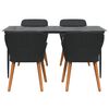 vidaXL Garden Dining Set with Cushion 5 pcs Black Poly Rattan