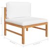 vidaXL 9 Piece Garden Lounge Set with Cream Cushions Solid Teak Wood