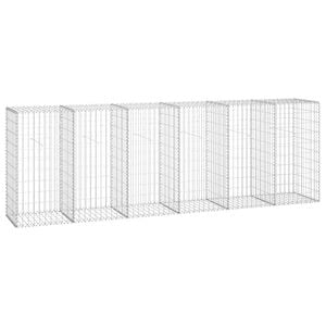 vidaXL Gabion Wall with Covers Galvanised Steel 300x50x100 cm