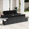 vidaXL Garden Sofa Set with Cushion 8 pcs Black Poly Rattan