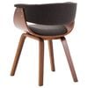 vidaXL Dining Chair Grey Bent Wood and Fabric