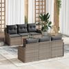 vidaXL Garden Sofa Set with Cushion 7 pcs Grey Poly Rattan