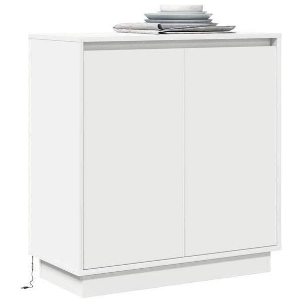 vidaXL LED Sideboard with Door White 71 x 34.5 x 75 cm Engineered Wood
