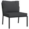 vidaXL 7 Piece Garden Lounge Set with Grey Cushions Steel