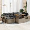 vidaXL 7 Piece Garden Sofa Set with Cushions Grey Poly Rattan